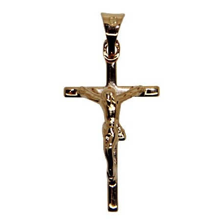 Croix avec Christ plaqué or 30 mm
