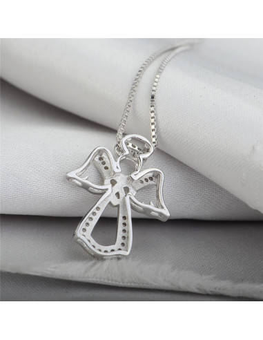Pendentif Ange cœur Strass 20 mm - Argent 925