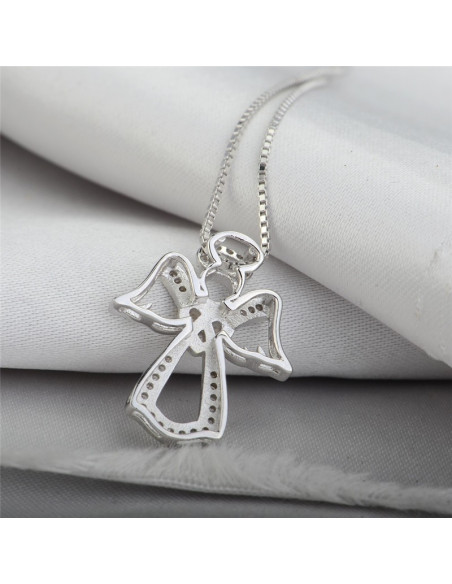 Pendentif Ange cœur Strass 20 mm - Argent 925