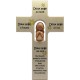 Croix en bois avec ange terre cuite 20 cm