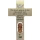 Croix en bois avec ange terre cuite 20 cm