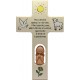 Croix en bois avec ange terre cuite 20 cm