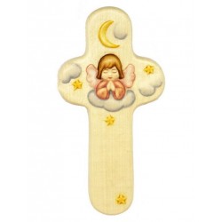 Rose Angel wooden cross - 15 cm