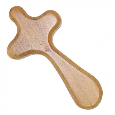 Croix en bois avec Christ 13 cm - couleur bleue