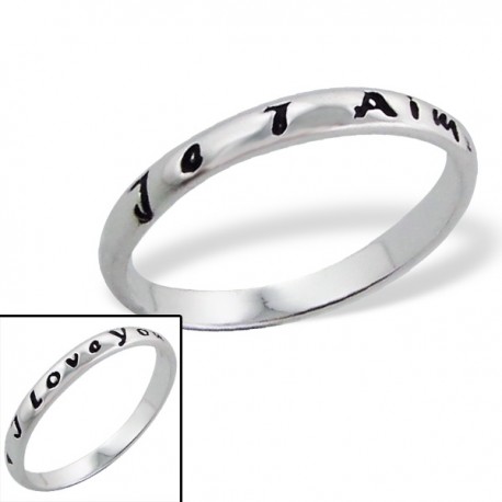 Bague "Je t'aime,I love You." - argent 925 - Taille 6 