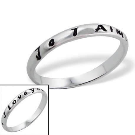 Bague "Je t'aime,I love You." - argent 925 - Taille 6 