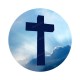 Autocollants ronds - 45mm - "Croix ciel" - planche 24 pièces
