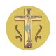 Autocollants ronds - 45mm - "Croix jaune" - planche 24 pièces