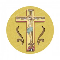 Autocollants ronds - 45 mm - "Croix bleue" - 120 pièces