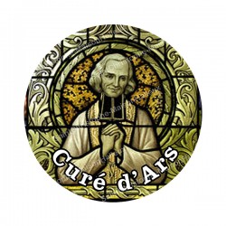 Autocollants ronds - 45mm - "Curé d'Ars" - planche 24 pièces