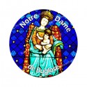 Autocollants ronds - 45mm - "Notre-Dame Buglose 2 blanc" - planche 24 pièces