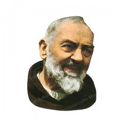 Autocollants ronds - 45mm - "Padre Pio" - planche 24 pièces
