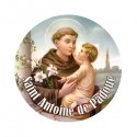 Autocollants ronds - 45mm - "Saint Antoine Padoue" - planche 24 pièces