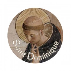 Autocollants ronds - 45mm - "Saint Dominique" - planche 24 pièces