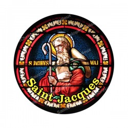 Autocollants ronds - 45mm - "Saint Jacques" - planche 24 pièces
