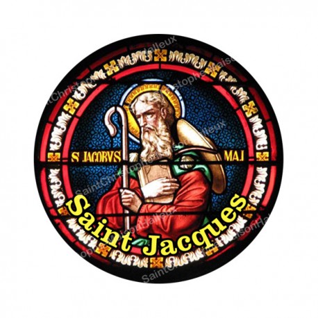 Autocollants ronds - 45mm - "Saint Jacques" - planche 24 pièces