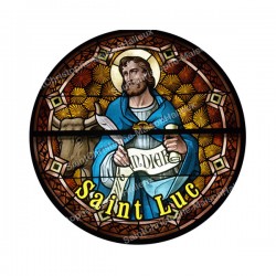 Autocollants ronds - 45mm - "Saint Luc" - planche 24 pièces