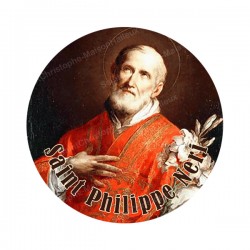 Autocollants ronds - 45mm - "Saint Philippe Neri" - planche 24 pièces