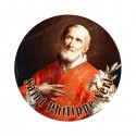Autocollants ronds - 45mm - "Saint Philippe Neri" - planche 24 pièces