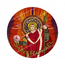 Autocollants ronds - 45mm - "Saint Raphaël" - planche 24 pièces