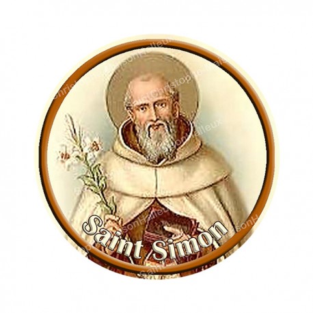 Autocollants ronds - 45mm - "Saint Simon" - planche 24 pièces