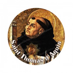 Autocollants ronds - 45mm - "Saint Thomas d'Aquin" - planche 24 pièces
