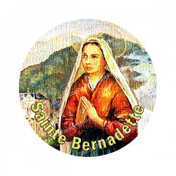 Autocollants ronds - 45mm - "Sainte Bernadette" - planche 24 pièces