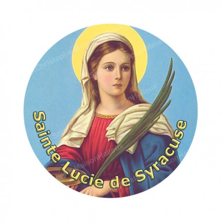 Autocollants ronds - 45mm - "Sainte Lucie Syracuse" - planche 24 pièces