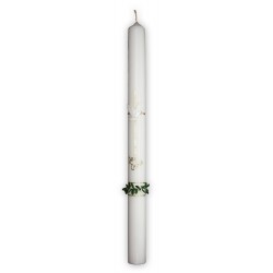 Communion Candle - I Believe - green leaves