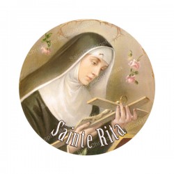 Autocollants ronds - 45mm - "Sainte Rita" - planche 24 pièces
