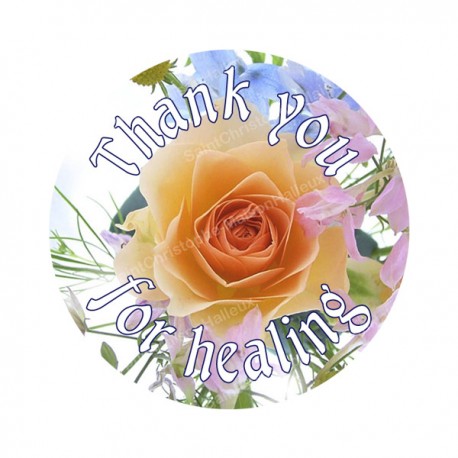 Autocollants ronds - 45mm - "Thank you for healing" - planche 24 pièces