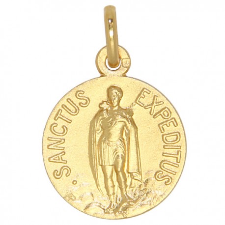 Médaille Saint Expédit plaqué or - 18mm 