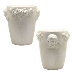 English Ceramic Angel and flowers Pot - 10 cm