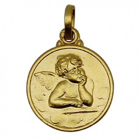 Médaille Saint Benoit plaqué or - 14 mm
