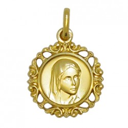 Médaille Saint Benoit plaqué or - 14 mm