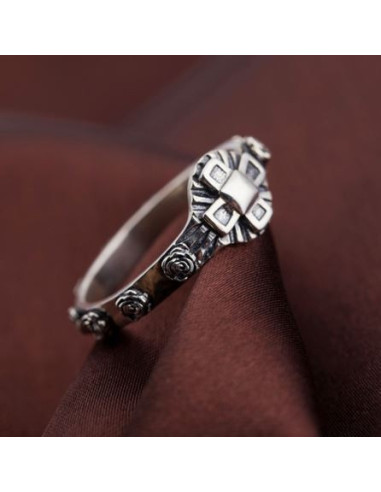 Bague Dizaine avec Roses - Argent 925