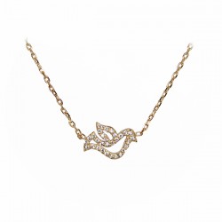 Bracelet Colombe Strass - Plaqué or