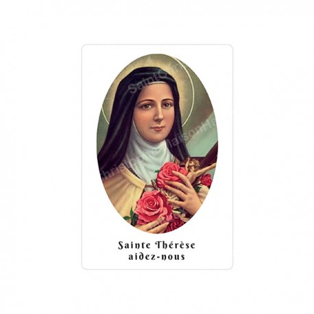 Autocollants Rectangulaires - "Sainte Thérèse, aidez-nous" - 8 pièces - Français