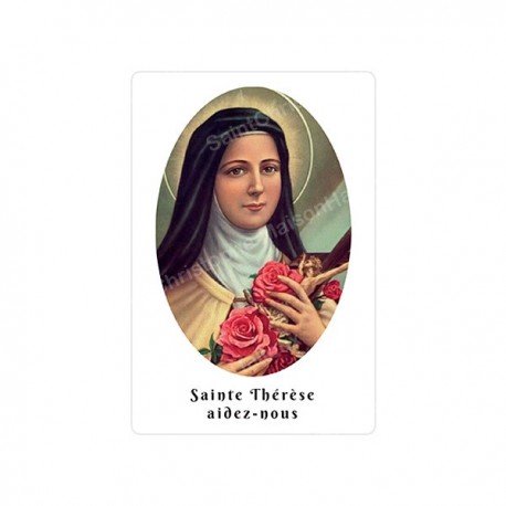 Autocollants Rectangulaires - "Sainte Thérèse, aidez-nous" - 8 pièces - Français