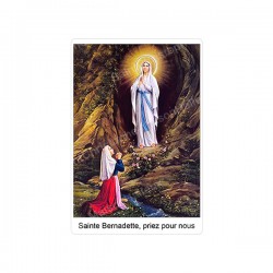 Autocollants Rectangulaires - "Sainte Bernadette, priez pour nous" - 8 pièces - Français