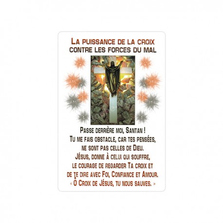 Autocollants Rectangulaires - "La puissance de la croix" - 8 pièces - Français