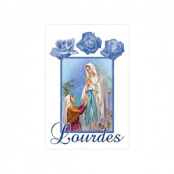 Autocollants Rectangulaires - "Lourdes - roses" - 8 pièces - Français