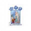 Autocollants Rectangulaires - "Lourdes - roses" - 8 pièces - Français