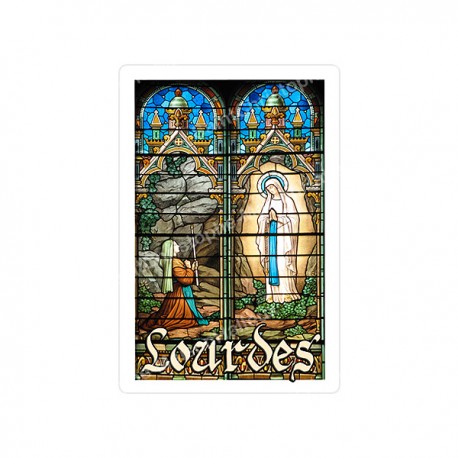 Autocollants Rectangulaires - "Lourdes - vitrail" - 8 pièces - Français