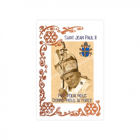 Autocollants Rectangulaires - "Pape Jean-Paul II - 2" - 8 pièces - Français