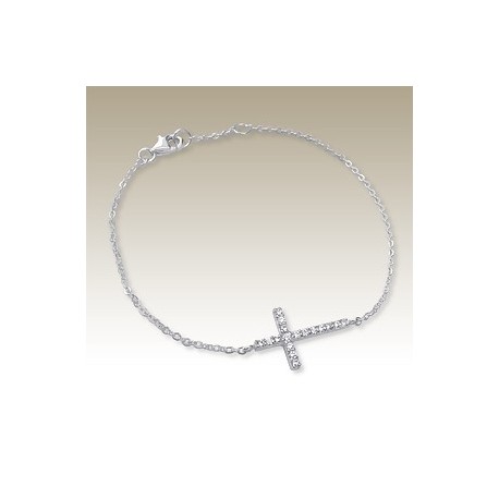 Bracelet avec Croix Cristal - Argent 925 