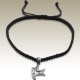 Bracelet Avec Croix Strass cordon noir - Ange 925