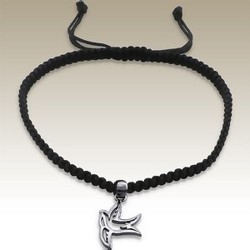 Bracelet Avec Colombe cordon noir - Ange 925