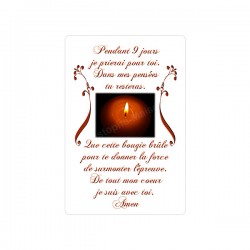 Autocollants Rectangulaires - "Prière neuf jours" - 8 pièces - Français