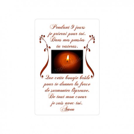 Autocollants Rectangulaires - "Prière neuf jours" - 8 pièces - Français